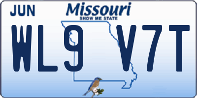 MO license plate WL9V7T