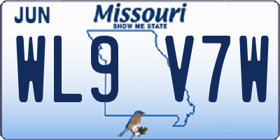 MO license plate WL9V7W
