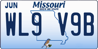 MO license plate WL9V9B