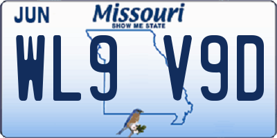 MO license plate WL9V9D