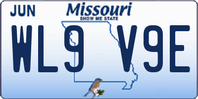 MO license plate WL9V9E