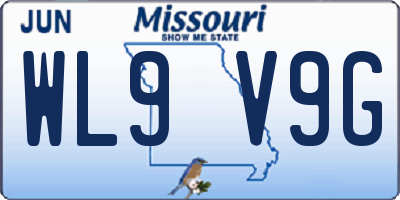 MO license plate WL9V9G