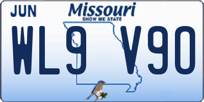 MO license plate WL9V9O