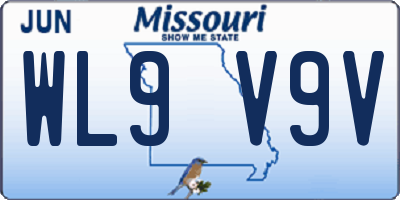 MO license plate WL9V9V