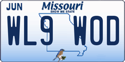 MO license plate WL9W0D