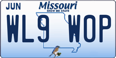 MO license plate WL9W0P