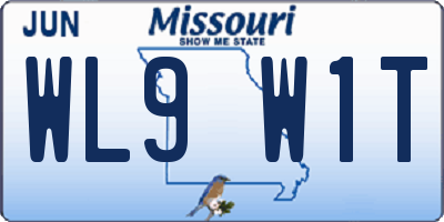 MO license plate WL9W1T