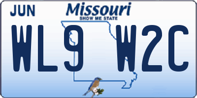 MO license plate WL9W2C