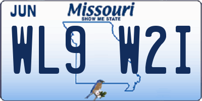 MO license plate WL9W2I