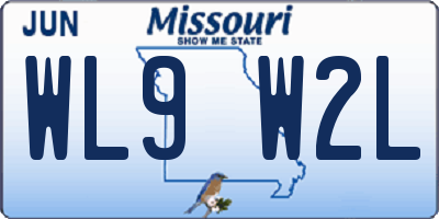 MO license plate WL9W2L