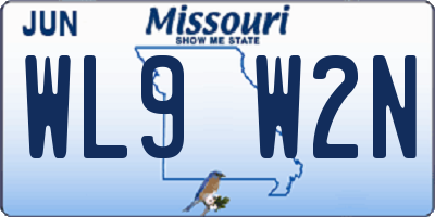 MO license plate WL9W2N