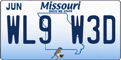 MO license plate WL9W3D