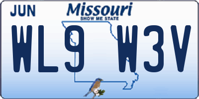 MO license plate WL9W3V