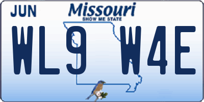 MO license plate WL9W4E