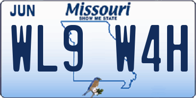 MO license plate WL9W4H