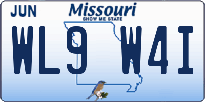 MO license plate WL9W4I