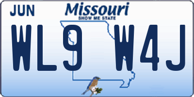 MO license plate WL9W4J