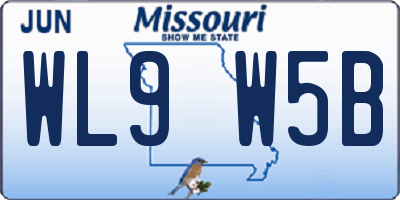 MO license plate WL9W5B