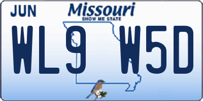 MO license plate WL9W5D