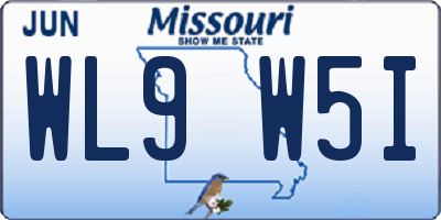 MO license plate WL9W5I