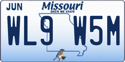 MO license plate WL9W5M
