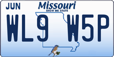 MO license plate WL9W5P