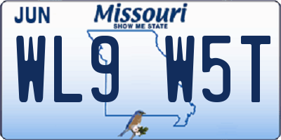 MO license plate WL9W5T