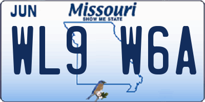 MO license plate WL9W6A