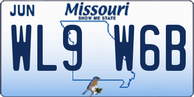 MO license plate WL9W6B