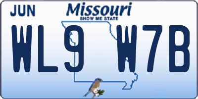 MO license plate WL9W7B