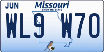 MO license plate WL9W7O