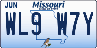MO license plate WL9W7Y