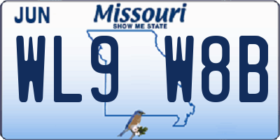 MO license plate WL9W8B