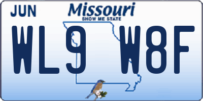 MO license plate WL9W8F