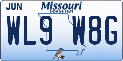 MO license plate WL9W8G