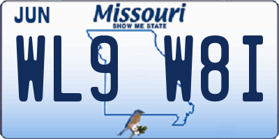 MO license plate WL9W8I