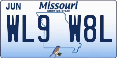 MO license plate WL9W8L
