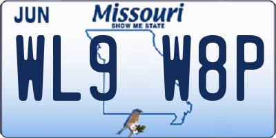 MO license plate WL9W8P