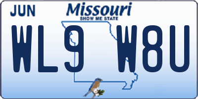 MO license plate WL9W8U
