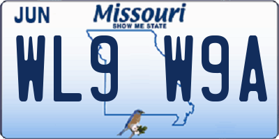 MO license plate WL9W9A