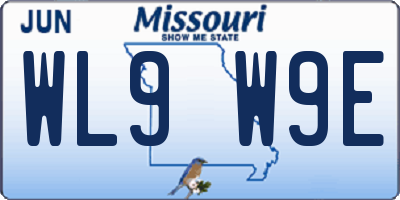 MO license plate WL9W9E