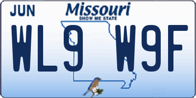 MO license plate WL9W9F