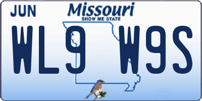 MO license plate WL9W9S