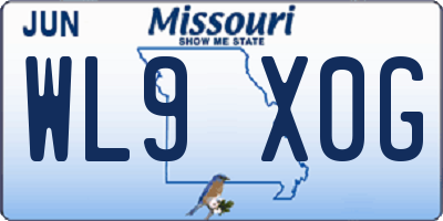 MO license plate WL9X0G