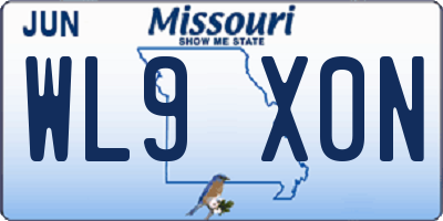 MO license plate WL9X0N