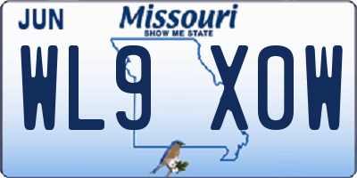 MO license plate WL9X0W