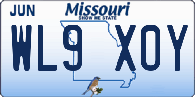 MO license plate WL9X0Y