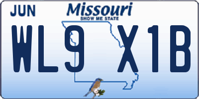 MO license plate WL9X1B