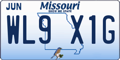 MO license plate WL9X1G