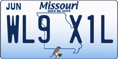 MO license plate WL9X1L